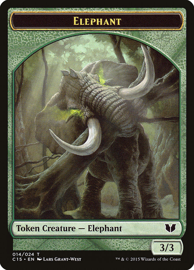 Elephant // Saproling Double-Sided Token [Commander 2015 Tokens] | GnG Games