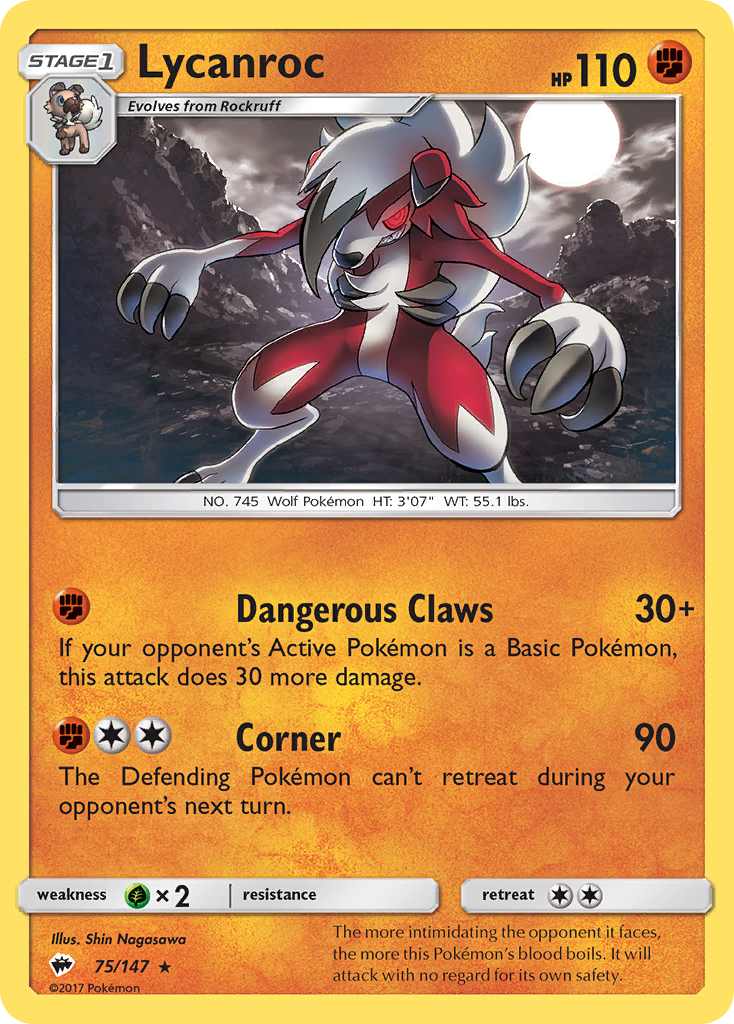 Lycanroc (75/147) [Sun & Moon: Burning Shadows] | GnG Games