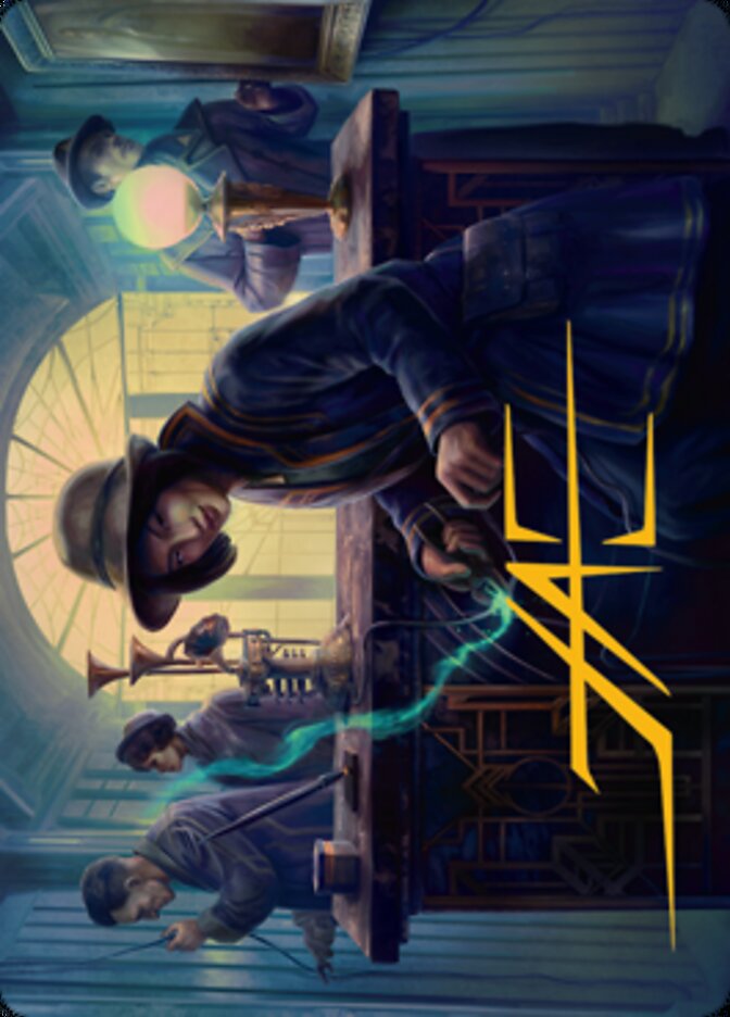 Wiretapping Art Card (Gold-Stamped Signature) [Streets of New Capenna Art Series] | GnG Games