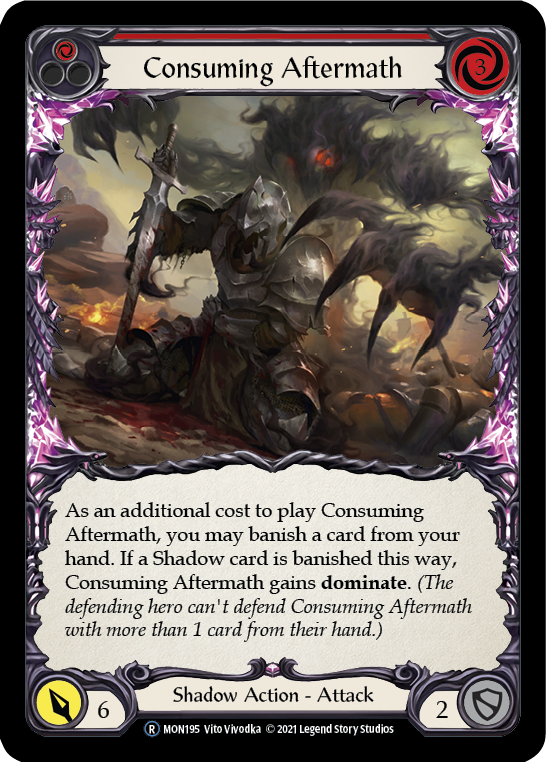 Consuming Aftermath (Red) (Rainbow Foil) [U-MON195-RF] Unlimited Edition Rainbow Foil | GnG Games