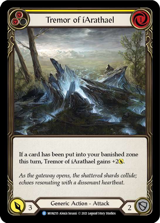 Tremor of iArathael (Yellow) (Rainbow Foil) [MON255-RF] 1st Edition Rainbow Foil | GnG Games