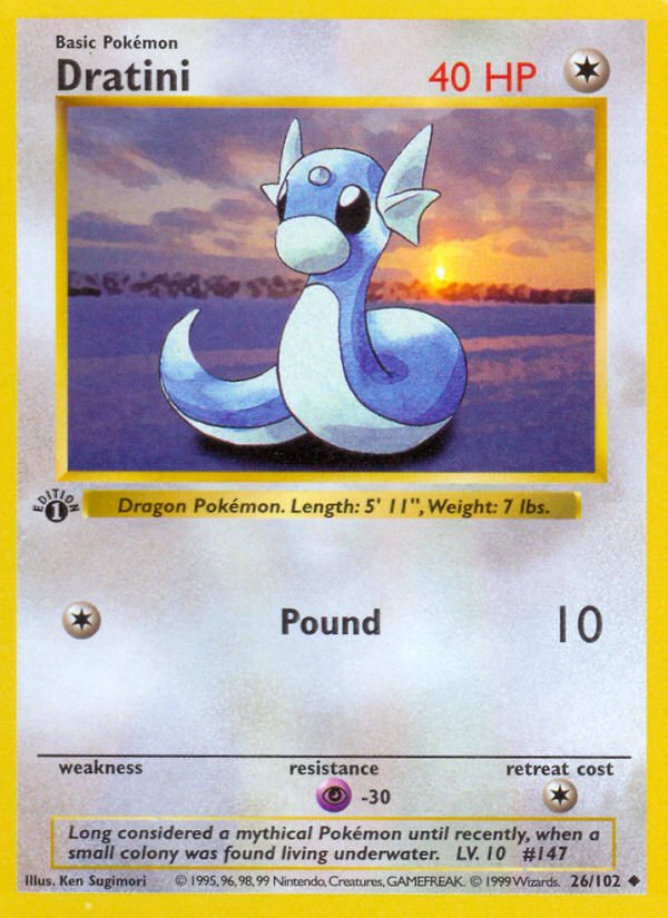 Dratini (26/102) (Shadowless) [Base Set 1st Edition] | GnG Games