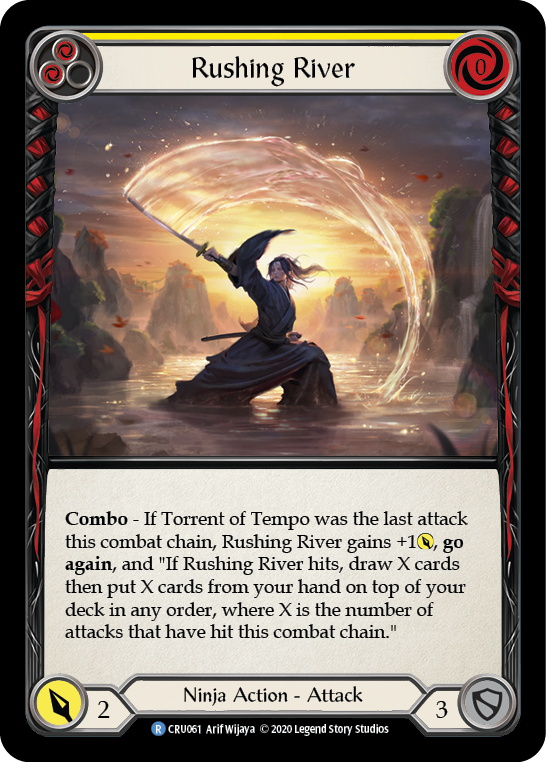 Rushing River (Yellow) [CRU061] 1st Edition Rainbow Foil | GnG Games