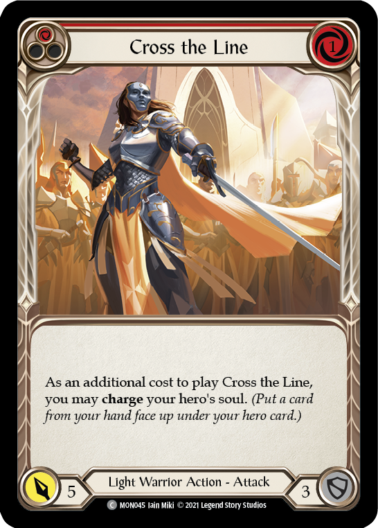 Cross the Line (Red) [MON045] 1st Edition Normal | GnG Games