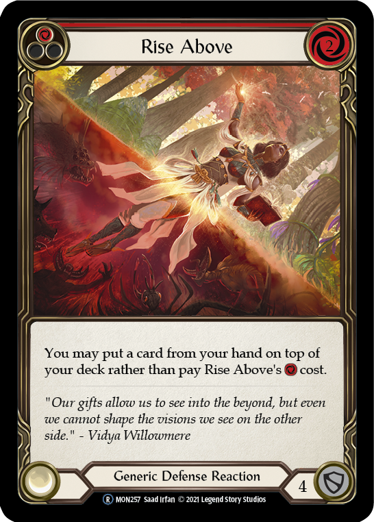 Rise Above (Red) (Rainbow Foil) [U-MON257-RF] Unlimited Edition Rainbow Foil | GnG Games