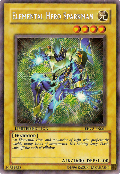 Elemental HERO Sparkman [EHC2-EN001] Secret Rare | GnG Games