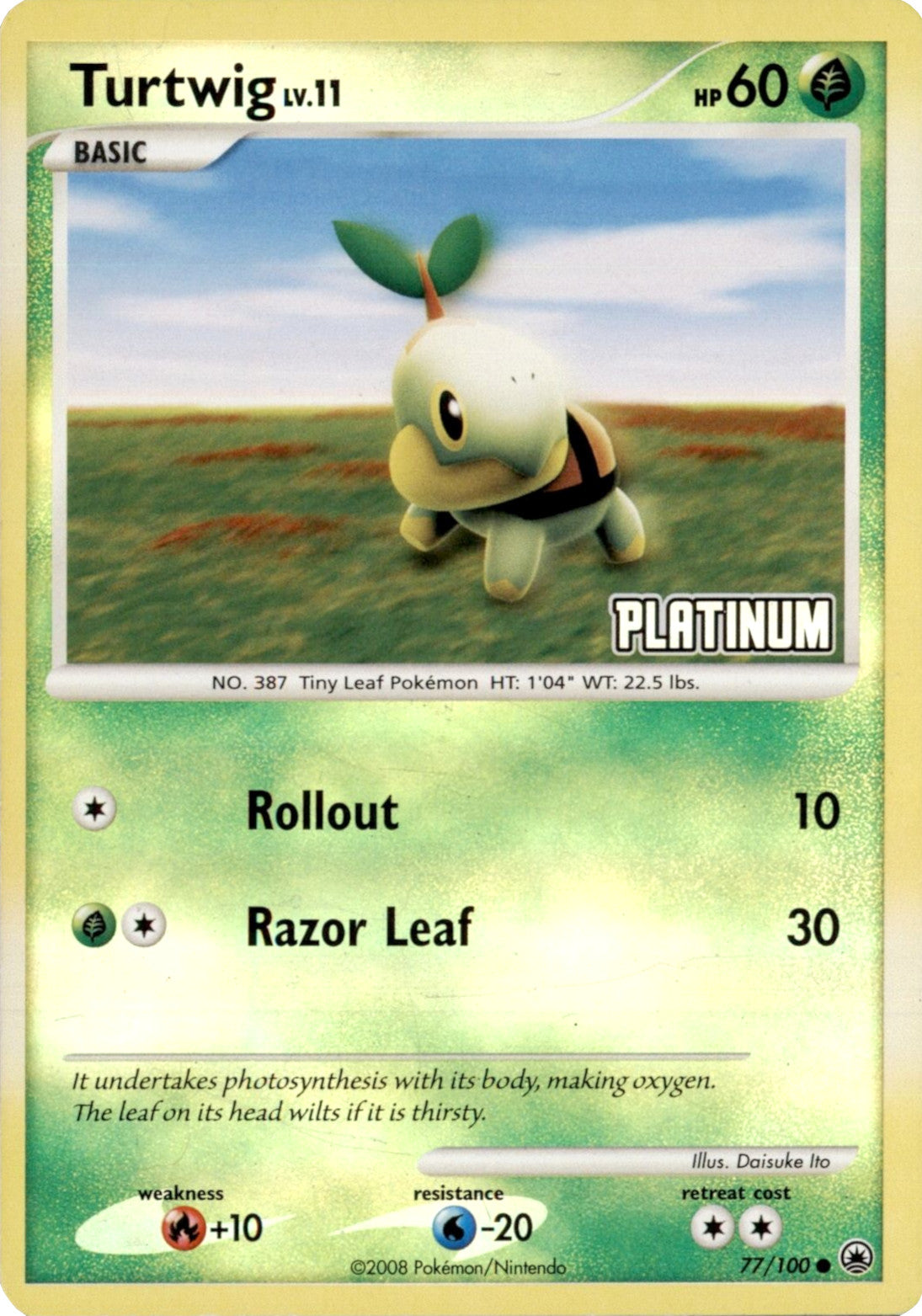 Turtwig LV.11 (77/100) (Platinum) [Burger King Promos: 2008 Collection] | GnG Games