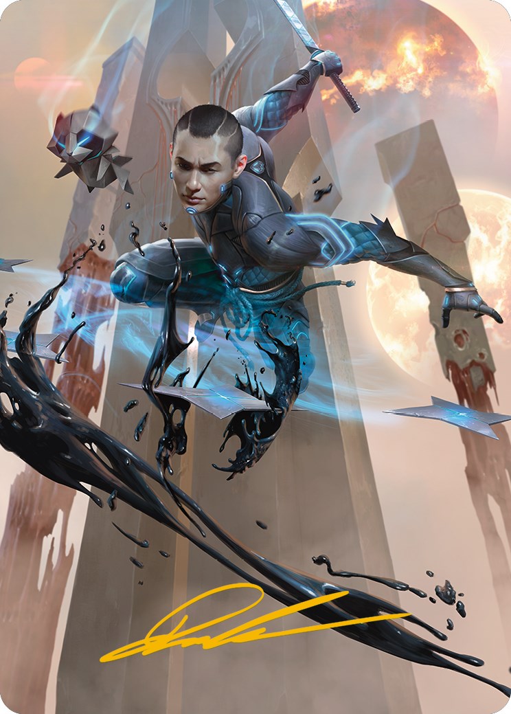 Kaito, Dancing Shadow Art Card (Gold-Stamped Signature) [Phyrexia: All Will Be One Art Series] | GnG Games