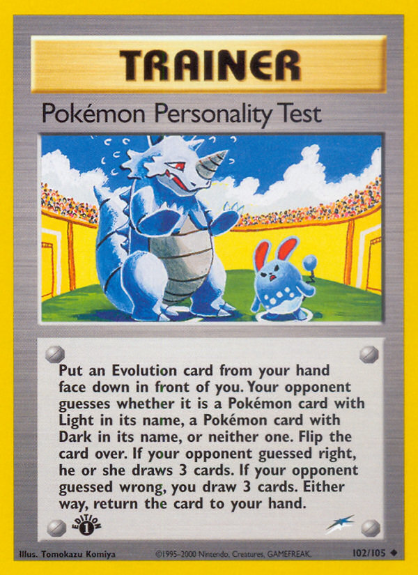 Pokemon Personality Test (102/105) [Neo Destiny 1st Edition] | GnG Games