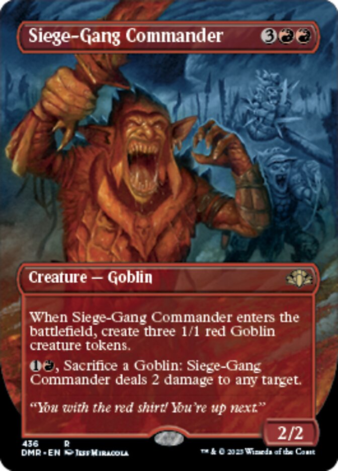 Siege-Gang Commander (Borderless Alternate Art) [Dominaria Remastered] | GnG Games