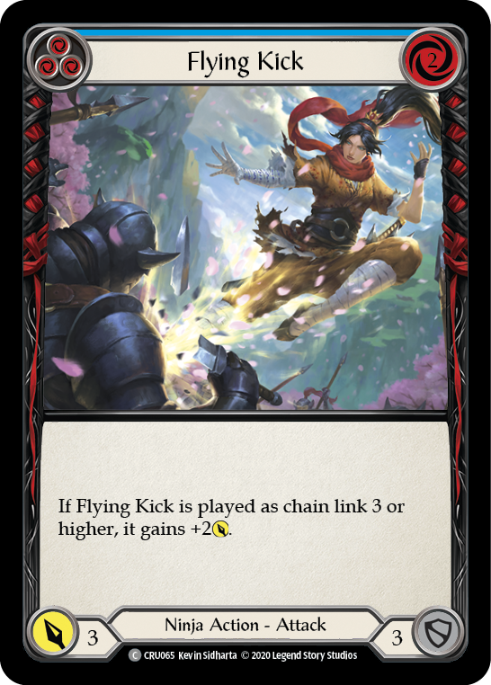 Flying Kick (Blue) [CRU065] 1st Edition Rainbow Foil | GnG Games