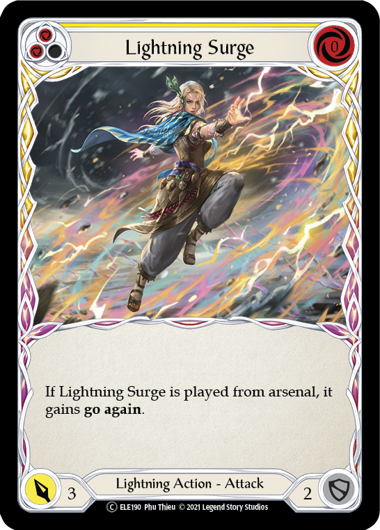 Lightning Surge (Yellow) [U-ELE190] Unlimited Rainbow Foil | GnG Games