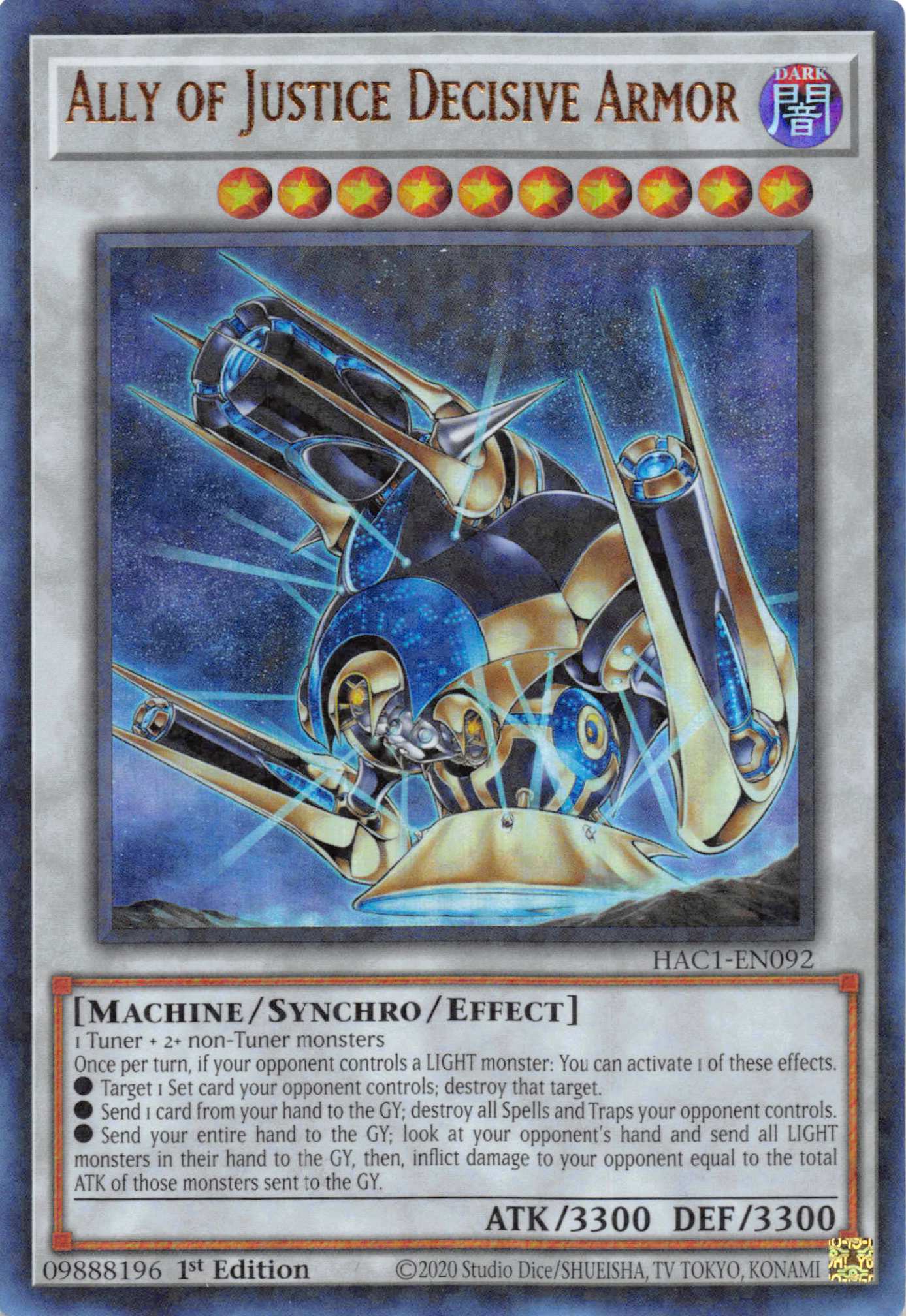 Ally of Justice Decisive Armor (Duel Terminal) [HAC1-EN092] Parallel Rare | GnG Games