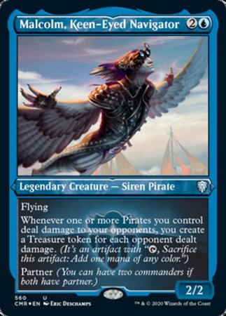 Malcolm, Keen-Eyed Navigator (Foil Etched) [Commander Legends] | GnG Games