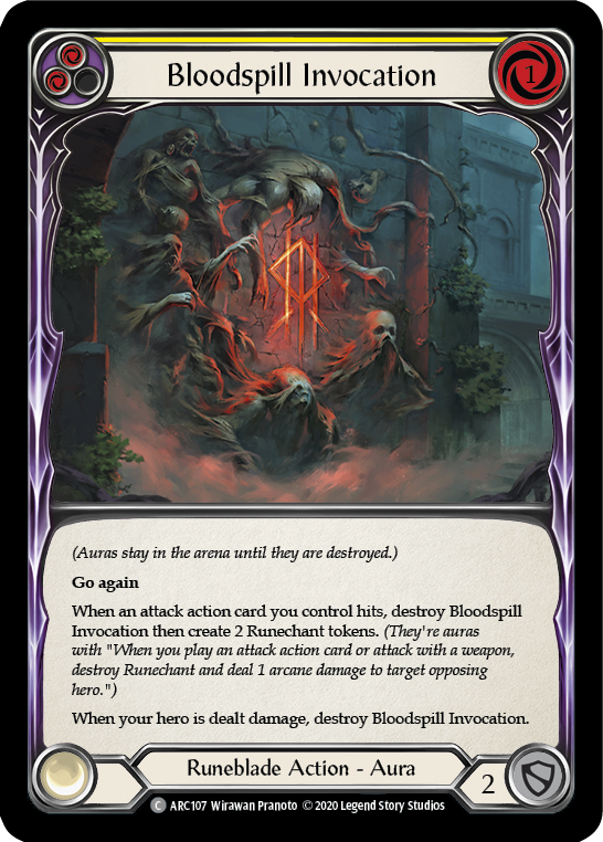 Bloodspill Invocation (Yellow) [ARC107] Unlimited Edition Rainbow Foil | GnG Games