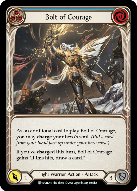 Bolt of Courage (Blue) (Rainbow Foil) [MON044-RF] 1st Edition Rainbow Foil | GnG Games