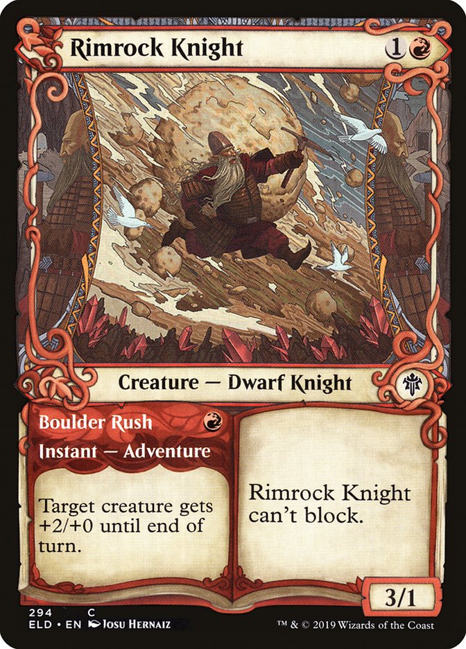 Rimrock Knight // Boulder Rush (Showcase) [Throne of Eldraine] | GnG Games