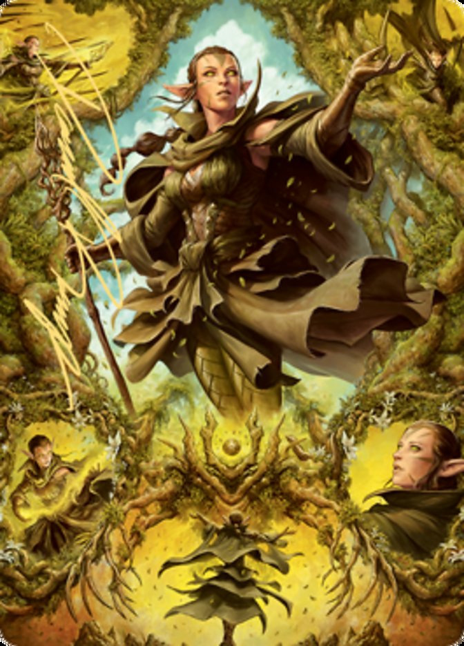 Nissa of Shadowed Boughs 2 Art Card (Gold-Stamped Signature) [Zendikar Rising Art Series] | GnG Games