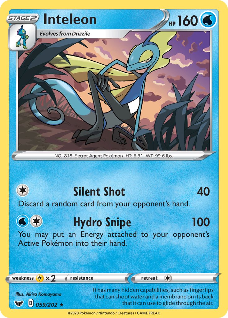 Inteleon (059/202) (Cracked Ice Holo) (Theme Deck Exclusive) [Sword & Shield: Base Set] | GnG Games