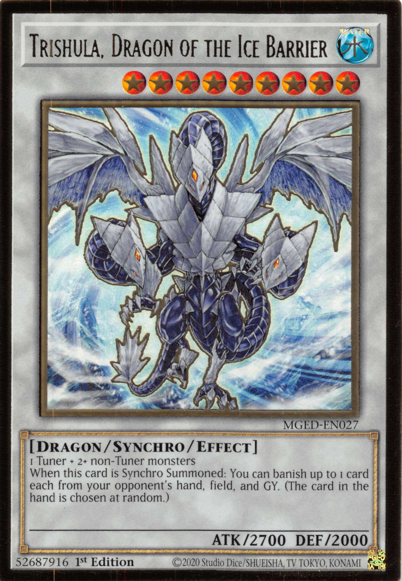 Trishula, Dragon of the Ice Barrier [MGED-EN027] Gold Rare | GnG Games