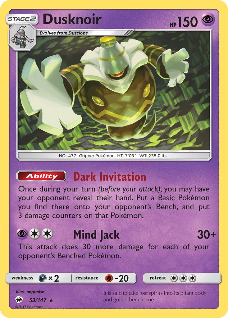 Dusknoir (53/147) (Theme Deck Exclusive) [Sun & Moon: Burning Shadows] | GnG Games