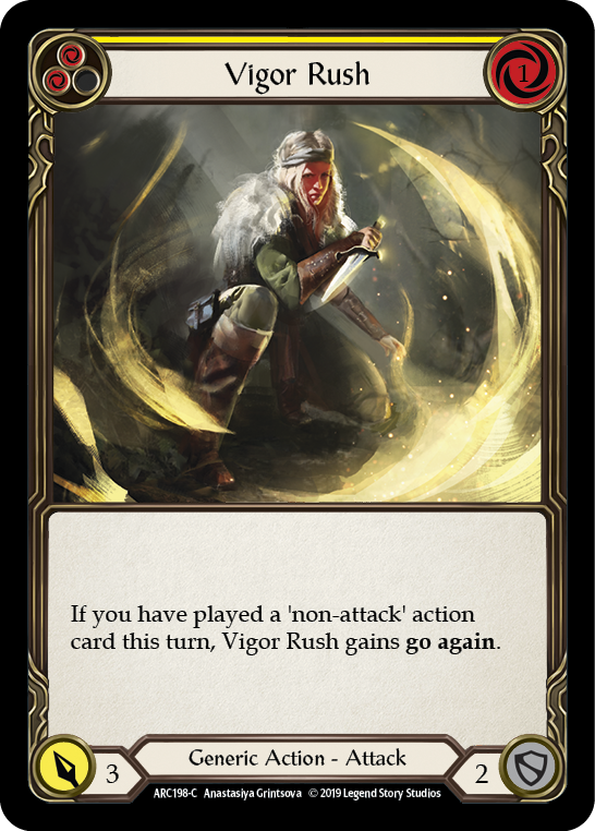 Vigor Rush (Yellow) [ARC198-C] 1st Edition Rainbow Foil | GnG Games