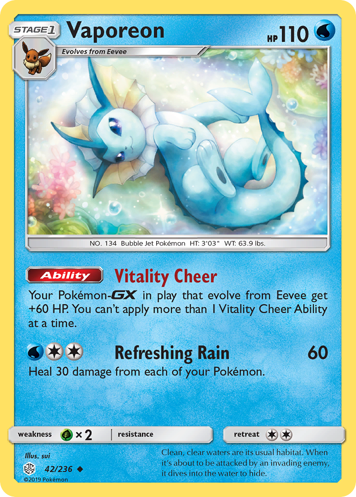 Vaporeon (42/236) [Sun & Moon: Cosmic Eclipse] | GnG Games