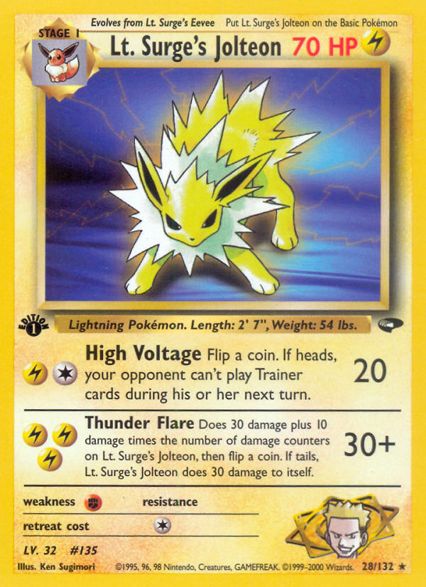 Lt. Surge's Jolteon (28/132) [Gym Challenge 1st Edition] | GnG Games