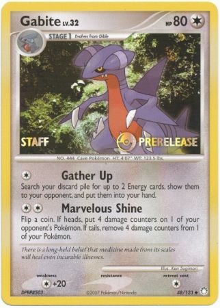 Gabite (48/123) (Staff Prerelease Promo) [Diamond & Pearl: Black Star Promos] | GnG Games