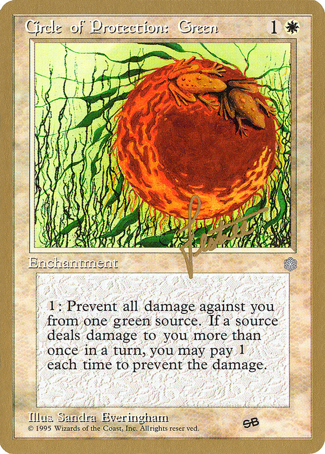 Circle of Protection: Green (Bertrand Lestree) (SB) (ICE) [Pro Tour Collector Set] | GnG Games