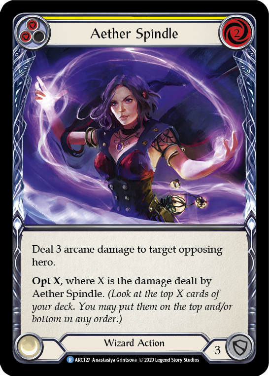 Aether Spindle (Yellow) [ARC127] Unlimited Edition Rainbow Foil | GnG Games