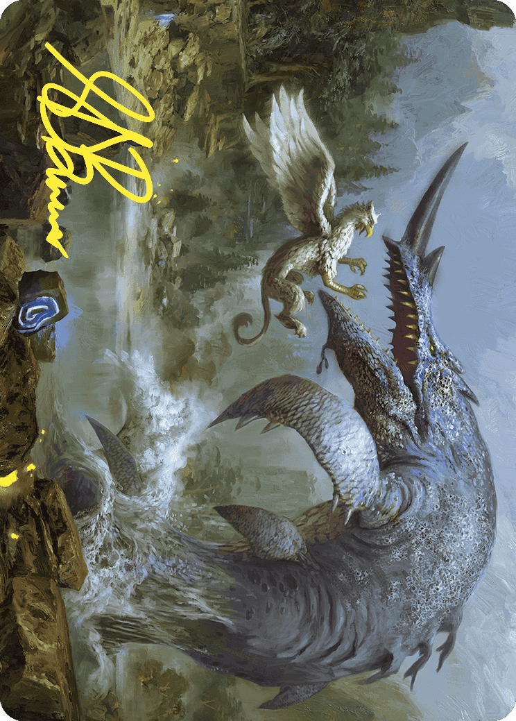 Horned Loch-Whale Art Card (Gold-Stamped Signature) [Wilds of Eldraine Art Series] | GnG Games