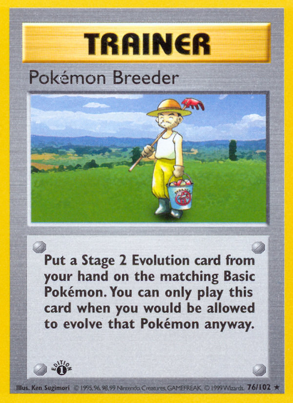 Pokemon Breeder (76/102) (Shadowless) [Base Set 1st Edition] | GnG Games