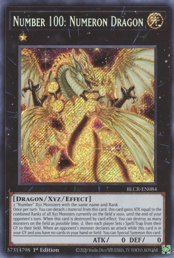 Number 100: Numeron Dragon [BLCR-EN084] Secret Rare | GnG Games