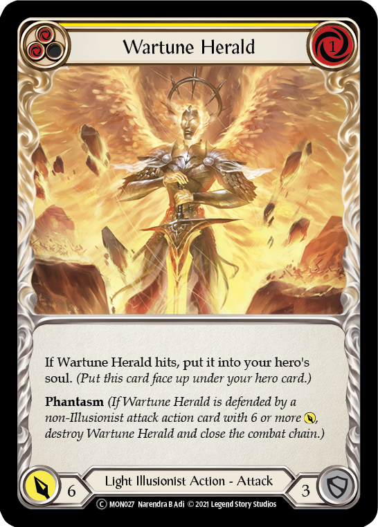 Wartune Herald (Yellow) (Rainbow Foil) [U-MON027-RF] Unlimited Edition Rainbow Foil | GnG Games