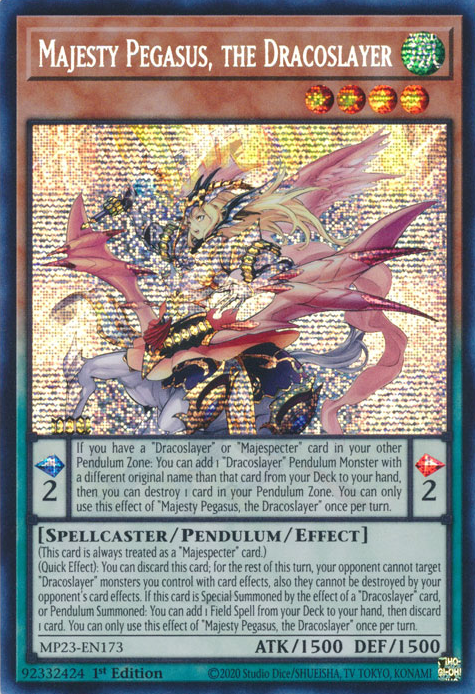 Majesty Pegasus, the Dracoslayer [MP23-EN173] Prismatic Secret Rare | GnG Games