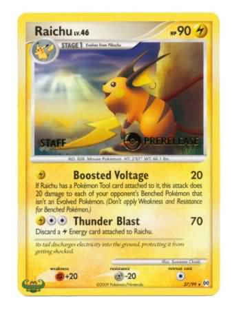 Raichu (27/99) (Staff Prerelease Promo) [Nintendo: Black Star Promos] | GnG Games