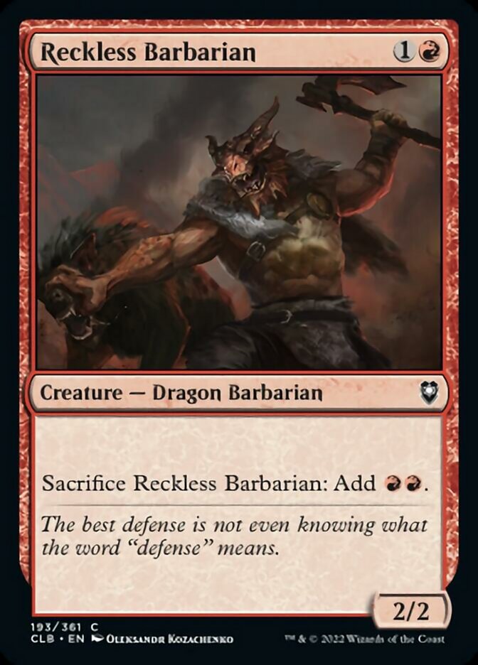 Reckless Barbarian [Commander Legends: Battle for Baldur's Gate] | GnG Games