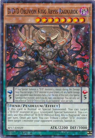 D/D/D Oblivion King Abyss Ragnarok (Starfoil) [SP17-EN029] Starfoil Rare | GnG Games