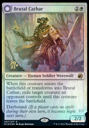 Brutal Cathar // Moonrage Brute [Innistrad: Midnight Hunt Prerelease Promos] | GnG Games