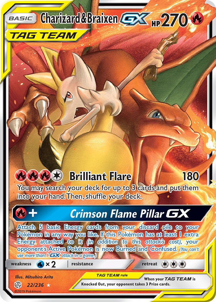 Charizard & Braixen GX (22/236) [Sun & Moon: Cosmic Eclipse] | GnG Games