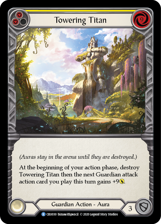 Towering Titan (Yellow) [CRU030] 1st Edition Rainbow Foil | GnG Games