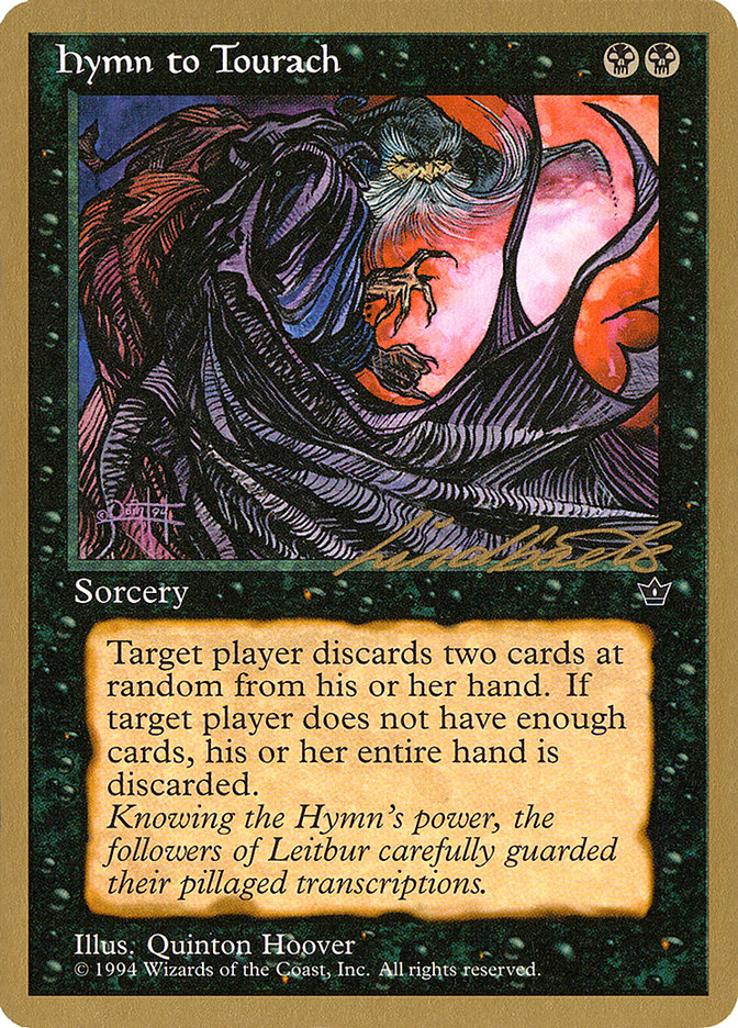 Hymn to Tourach (Cloak) (Leon Lindback) [Pro Tour Collector Set] | GnG Games