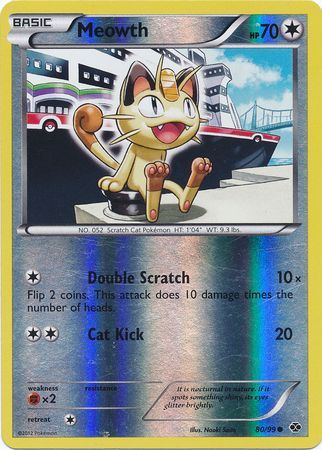 Meowth (80/99) (Mirror Reverse Holo) [Black & White: Next Destinies] | GnG Games