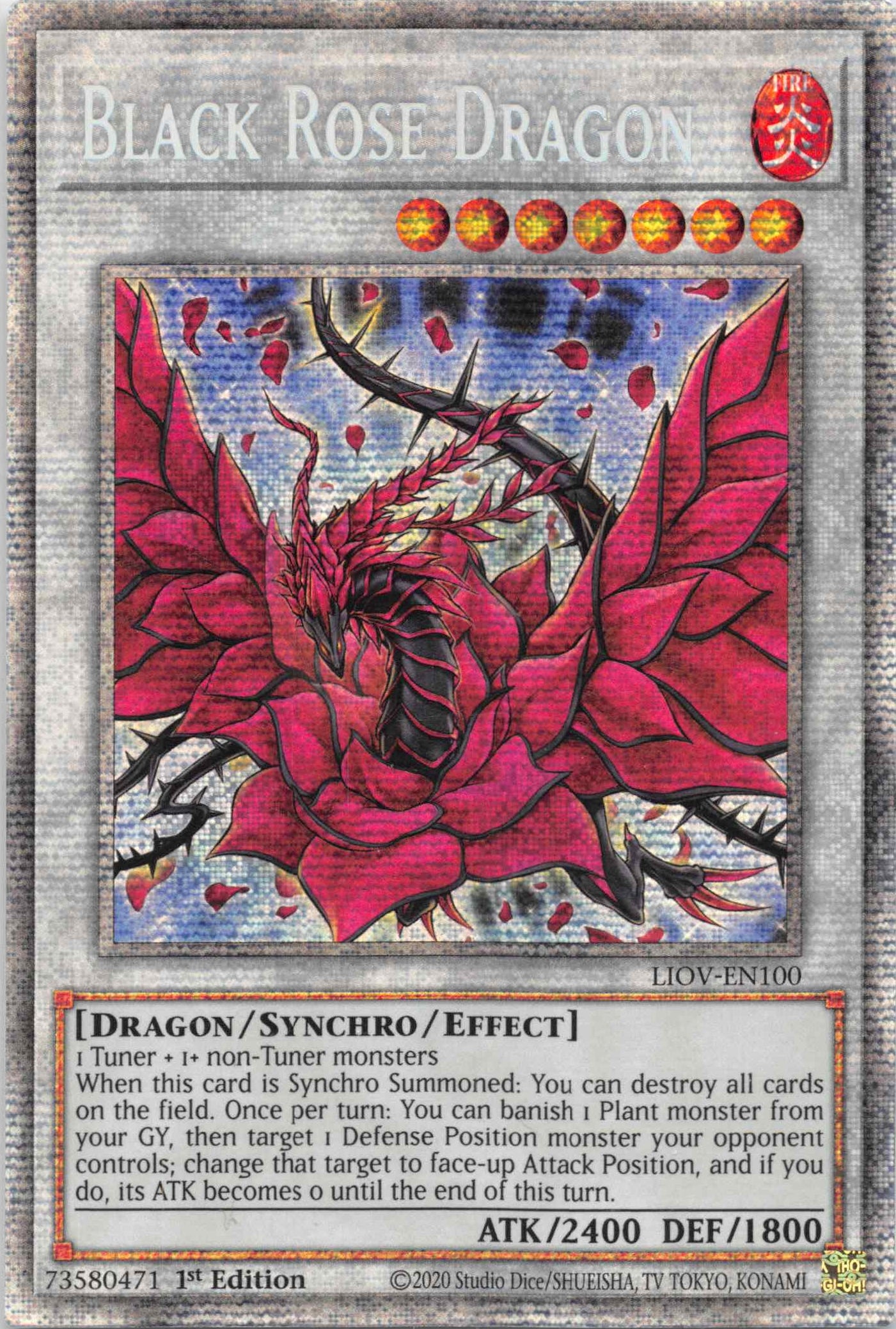 Black Rose Dragon [LIOV-EN100] Starlight Rare | GnG Games