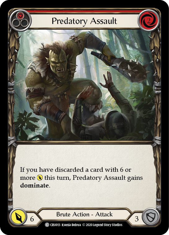 Predatory Assault (Red) [CRU013] 1st Edition Rainbow Foil | GnG Games
