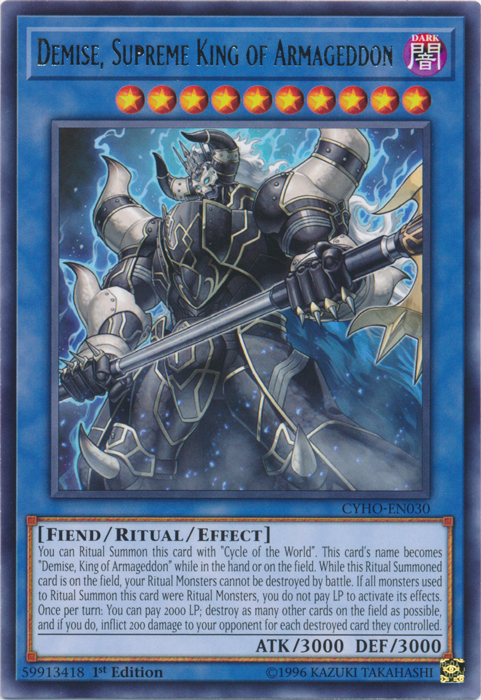 Demise, Supreme King of Armageddon [CYHO-EN030] Rare | GnG Games