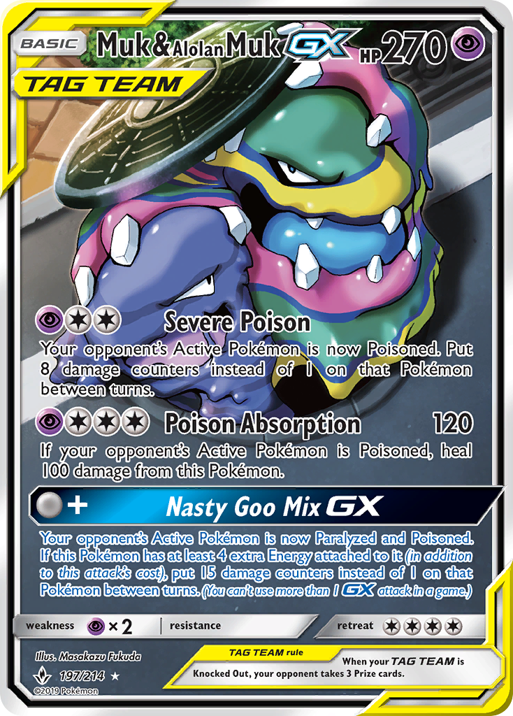 Muk & Alolan Muk GX (197/214) [Sun & Moon: Unbroken Bonds] | GnG Games