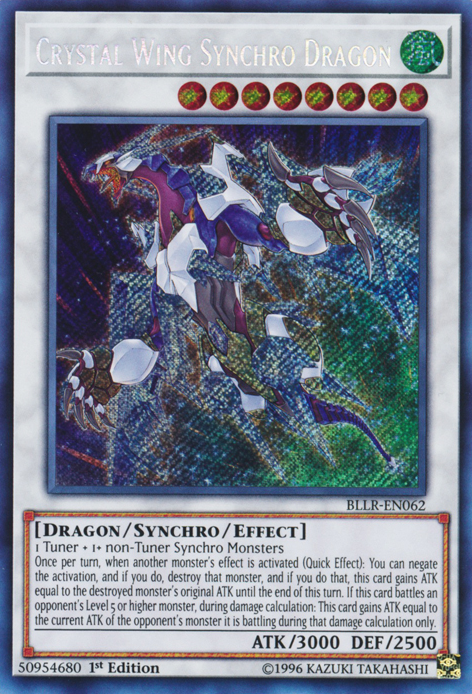 Crystal Wing Synchro Dragon [BLLR-EN062] Secret Rare | GnG Games