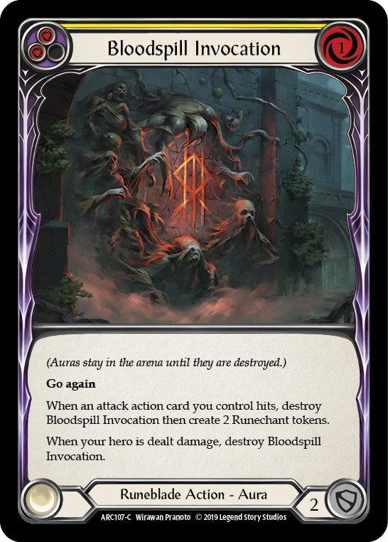 Bloodspill Invocation (Yellow) [ARC107-C] 1st Edition Rainbow Foil | GnG Games